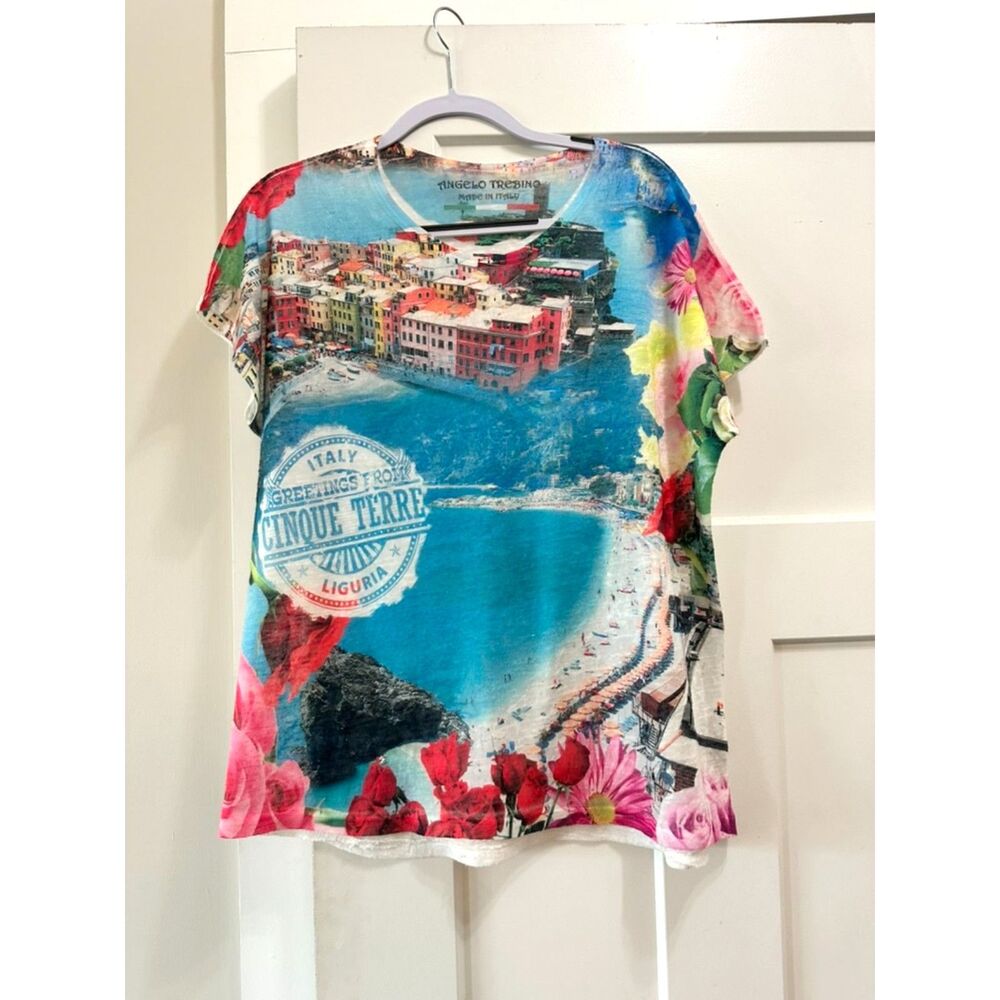 Angelo Trebino Made in Italy Coast Short Sleeve Shirt Women's Size 3